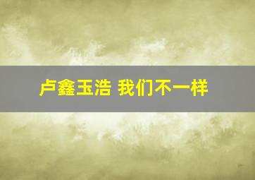 卢鑫玉浩 我们不一样